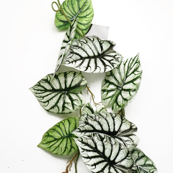 120cm Artificial Trailing Hanging Plant Realistic Alocasia Dragon Scale Light