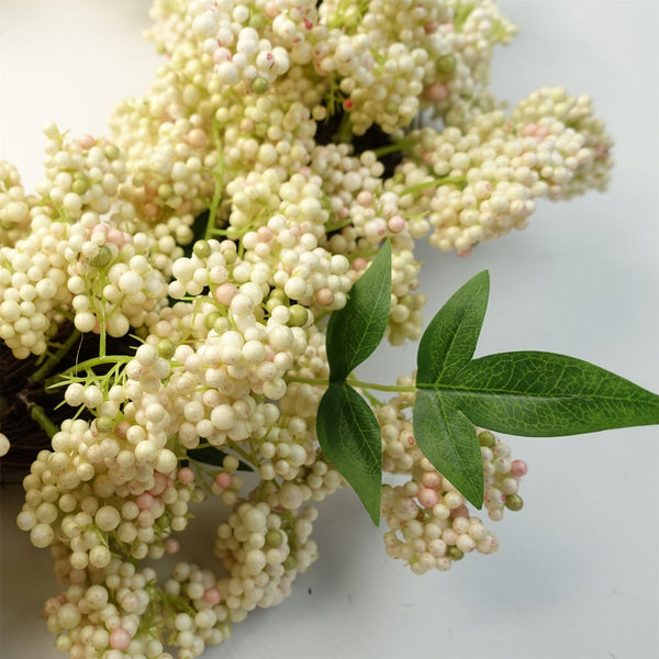 Artificial Hanging White Berry Wreath