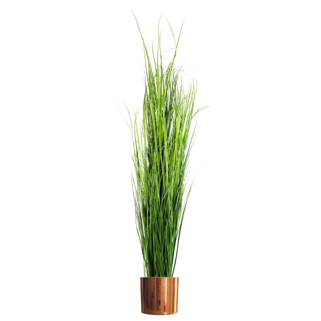 Artificial Grass Plant Copper Metal Plater 130cm