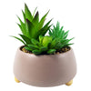 Artificial Plant Ceramic Planter Three Succulents Pink 12cm