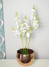 Artificial Orchid Flower 60cm White Orchid Arrangement