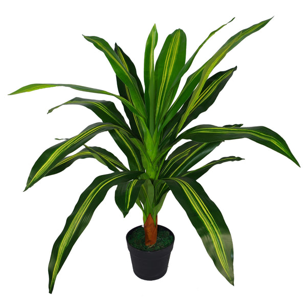 Artificial Dracaena Plant Black Pot 90cm Plants