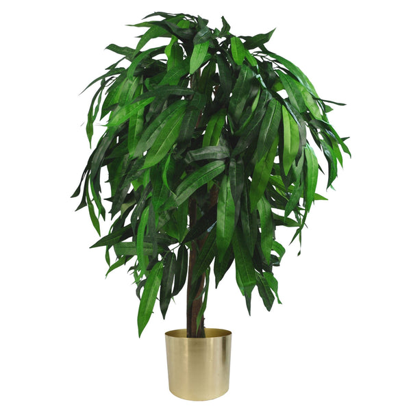 Artificial Mango Plant Tree Metal Planter 100cm Trunk