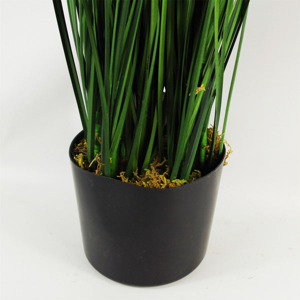 Artificial Onion Grass Plant Silver Metal Plater 130cm