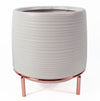 White Ceramic Planter Metal Plant Pot