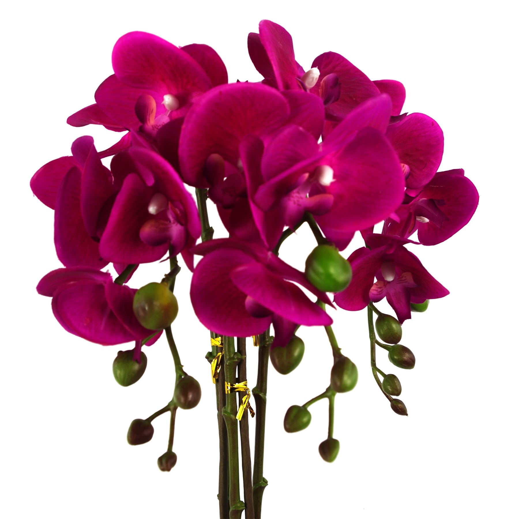 Artificial Orchid Large Dark Pink Silver 52cm