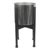 Metal Planter Stand Black Stand Silver Planter 38.5cm x 18cm Leaf Design UK