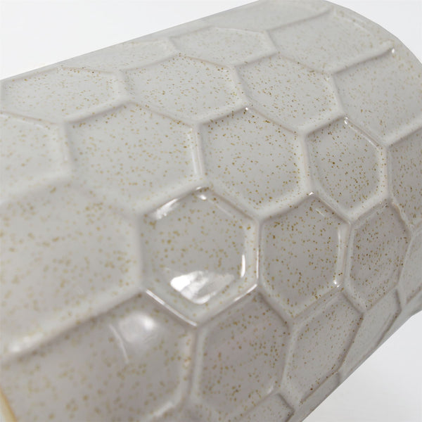 White Honeycomb Ceramic Planter