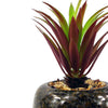 Artificial Plant Ceramic Planter Spotted Office Desk Plant Red Dracaena 18cm