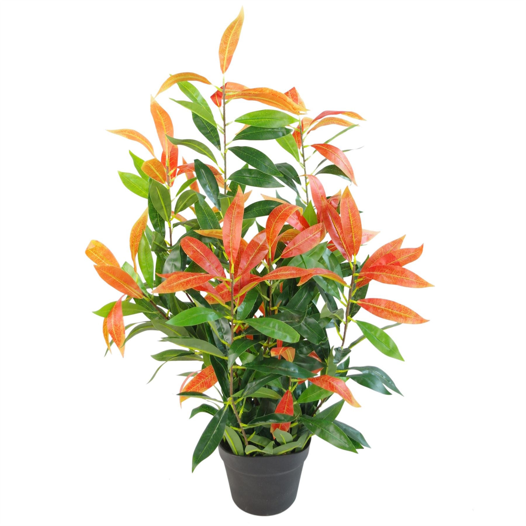 Artificial Ficus Tree Plant 80cm Red Green Mini Bush Colourful